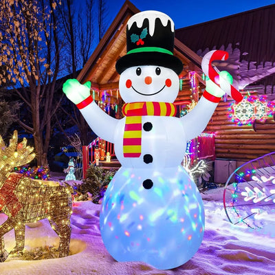 7 FT Christmas Inflatable Outdoor Decoration,Snowman Christmas Inflatable Blow Up Christmas Decorations Outdoor with Built-in C