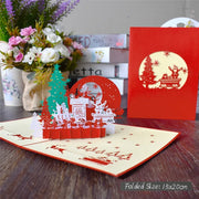 3D Pop UP Santa Cards Marry Christmas Greeting Cards Party Invitations Gifts New Year Greeting Card Anniversary Gifts Postcard