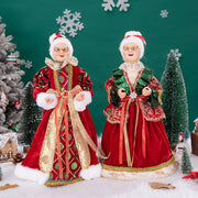 Christmas Tree Decor Sequin Mrs Claus Figurines Home Decoration Christmas Holiday Collection 48CM Standing Grandma Santa Claus