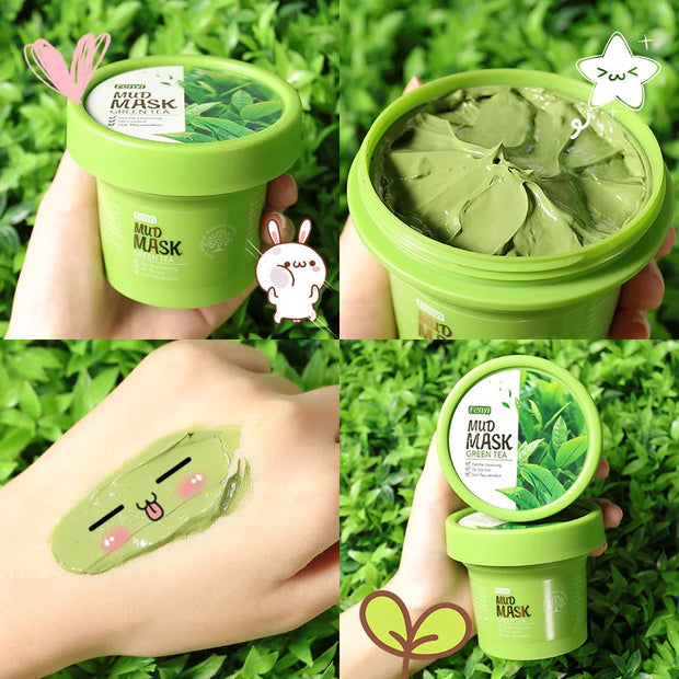 Green Tea Skin Care Set Oil Control fresh Serum Day Cream Repair Face Nourish Toner Cleaning Mud Mask Skin Care suit
