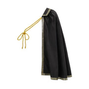 DAZCOS Medieval Tudor Cape Renaissance Cavalier Half Shoulder Shawl Black Hooded Shrug Ranger's Cloak LARP Costume Halloween