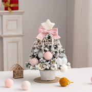 Desktop Christmas Tree Flocking Pink Set Mini Christmas Tree Ornaments DIY Christmas Gift Christmas Tree Decoration
