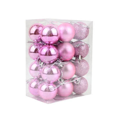 Christmas Ornaments 24ct 30mm Mini Christmas Tree Ornaments Decorations Shatterproof Small Hanging Balls for Tree Table Decor