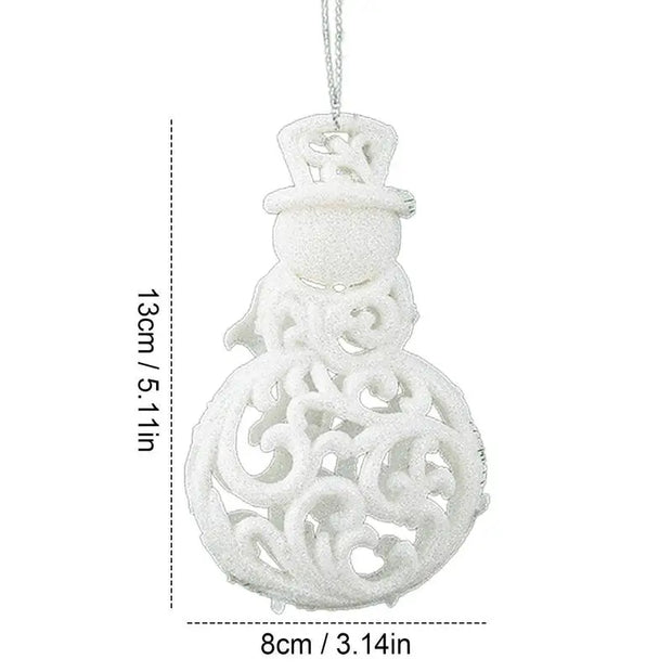 White Christmas Tree Hanging Ornaments Heart Star Bell Shapes Party Decorations Ornament for Christmas Winter Holiday New Year