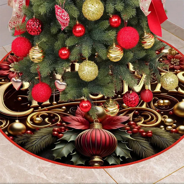 VIKAMA Christmas Tree Skirt, Christmas Tree Pad Decoration, Party New Year Home Christmas Scene Decoration, Room Decoration