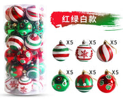 30pc Christmas Ball Decorative Pendant Drum 6cm Plastic Electroplated Painted Christmas Ball Christmas Tree Decoration Pendants