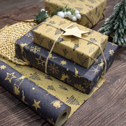 1 Roll Christmas Wrapping Paper, Christmas Wrapping Paper Roll, Vintage Navy Blue and Brown Kraft Paper  17 Inch x 33 Feet