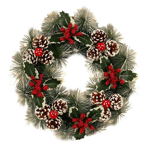Christmas Hanging Decorations Versatile PVC Door Decor Wreaths Bow/Berry/Santa/Reindeer Artificial Wreaths Home New Years Gifts