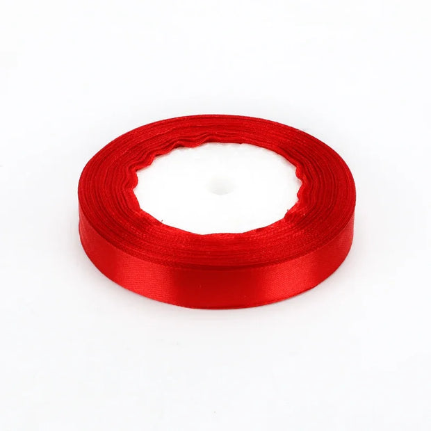 Red Satin Ribbon Wedding Christmas Halloween Party Decoration Gift Wrapping Scrapbooking Supplies DIY Bow Crafts Packing Tape