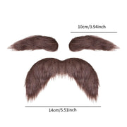 Eyebrows Kits Cosplay Props Decoration Fake Mustache Set Facial Hair for Club Activities Masquerade Costume Party Halloween Male