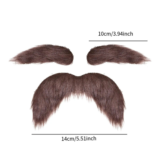 Eyebrows Kits Cosplay Props Decoration Fake Mustache Set Facial Hair for Club Activities Masquerade Costume Party Halloween Male