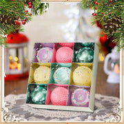 DIY Christmas Village Scene Kit - 9-Piece Holiday Tree Ornaments, Macaron Baubles, & Layout Props for Festive Home Decor