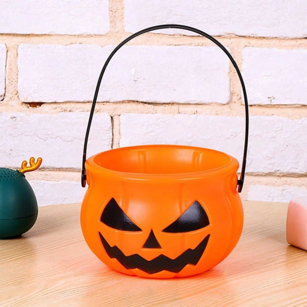 Popular Halloween Pumpkin Bucket Candy Bucket Kids Candy Trick Or Treat Prop Halloween Party Decoration Prop Supplies 5PCS