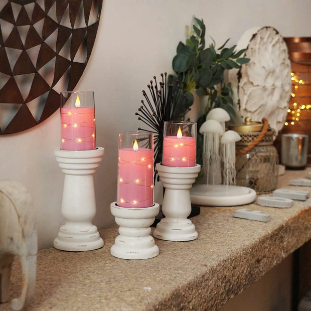3Pcs Flickering Flameless Candles Battery Operated Candles LED Candles with Remote Timer for Home Halloween and Christmas Decor