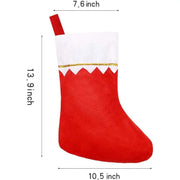 Felt Christmas Stockings for Christmas Fireplace Hanging Stocking Red Non-Woven Fabric with Golden Trim