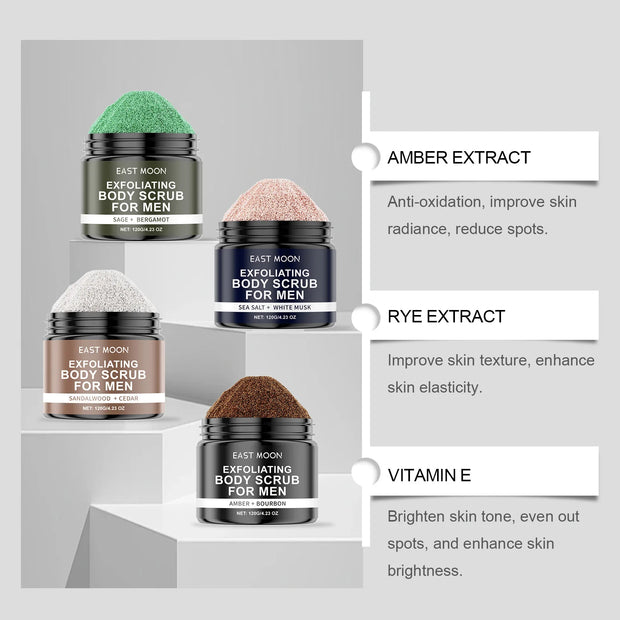 Sandalwood Body Scrub Series Dead Skin Remover Deep Moisturize Exfoliate Improve Soften Lasting Fragrance Men Shower Scrub Cream