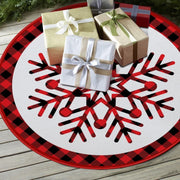 1pcChristmas Tree Skirt Snowflake Red Black White Plaid Christmas Carpet Decoration Mall Window Christmas Tree Base Skirt Decora