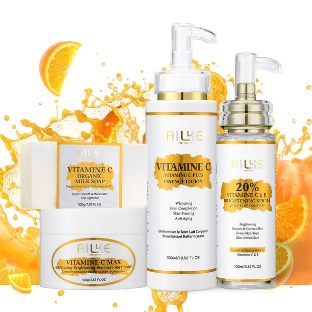 AILKE Lightening Body Cream, with Vitamin C, Hyaluronic Acid, Shea Butter, Spots Treatment, Uneven Skin Tone, Deeply Hydration