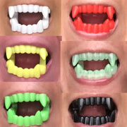 10 pcs/set Glow Luminous Dentures Werewolf Cosplay Costume Prop Halloween Fake Teeth Plastic Zombie Fake Teeth