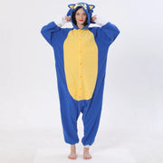 Anime Jumpsuit Cartoon Sleepwear Shadow Hedgehog Pajama Party Halloween Performance Suit Blue Home Wear Hooded Cosplay Costumes