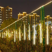 8 Tubes Christmas String Light Outdoor Tree Snowfall LED Dripping Icicle Shooting Star Light Meteor Shower Cascading Lights 2024