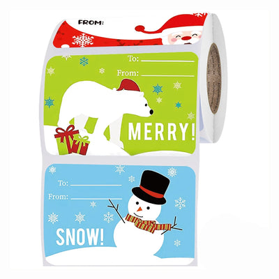 50-250Pcs Merry Christmas Decorative Stickers For Presents Wrapping Christmas Gift Name Tag Stickers Snowman Festive Decor