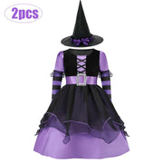 Girls Cospaly Ghost Bride Black Red Costume Kids Corpse Bride Costumes Children Vampire Toddler Punky Halloween Witch Costume