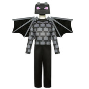 Kids Cosplay Diamond Armor Game Character Steve Cosplay Costumes 3 Pieces Set Blue Outfits Dress Up Set for Halloween
