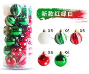 30pc Christmas Ball Decorative Pendant Drum 6cm Plastic Electroplated Painted Christmas Ball Christmas Tree Decoration Pendants