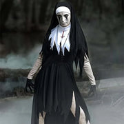 Plus Size Sexy Vampire Demon Nun Halloween Costumes for Women Black Women's Halloween Costumes Dress Party Cosplay