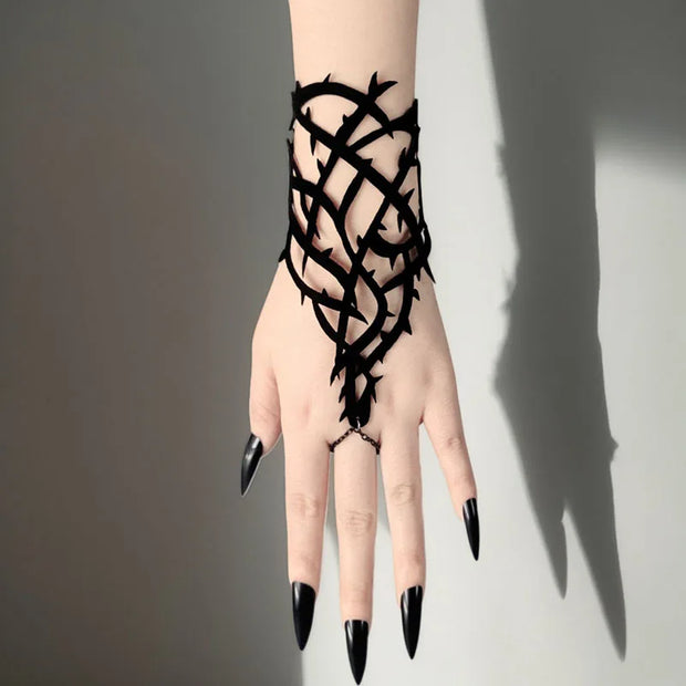 Gothic Bracelet Black Spike Adjustable Bracelet Dark Spider Web Personalized Bracelet Party Web Bracelet Jewelry Accessories