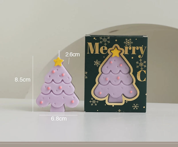Christmas Tree Aromatherapy Candles Natural Soy Beeswax Blend Long Lasting Holiday Party Home Decor Gift for Christmas Valentine