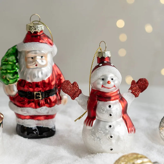 Christmas Glass Ornament Merry Christmas Decorations for Home 2024 Xmas Tree Ornament Navidad Noel Kids Gift Happy New Year 2025