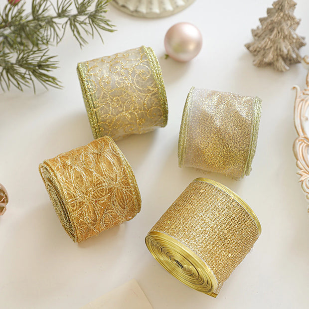 Christmas Decoration Ribbon Silk Ribbon Christmas Gift Tie Gift Box Tie Festive Atmosphere Decoration Supplies Ribbon Wrapping