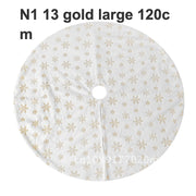 Hong Kong Love Christmas Tree Skirt round Plush Snowflake Design Home Decorations Short Apron