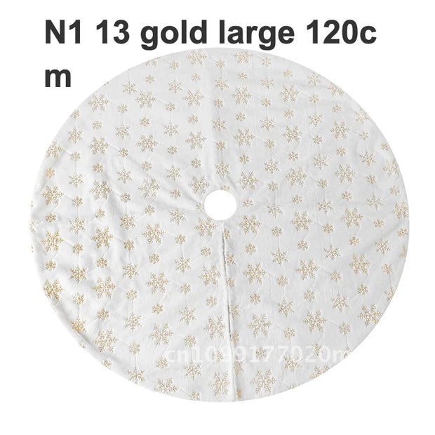 Hong Kong Love Christmas Tree Skirt round Plush Snowflake Design Home Decorations Short Apron