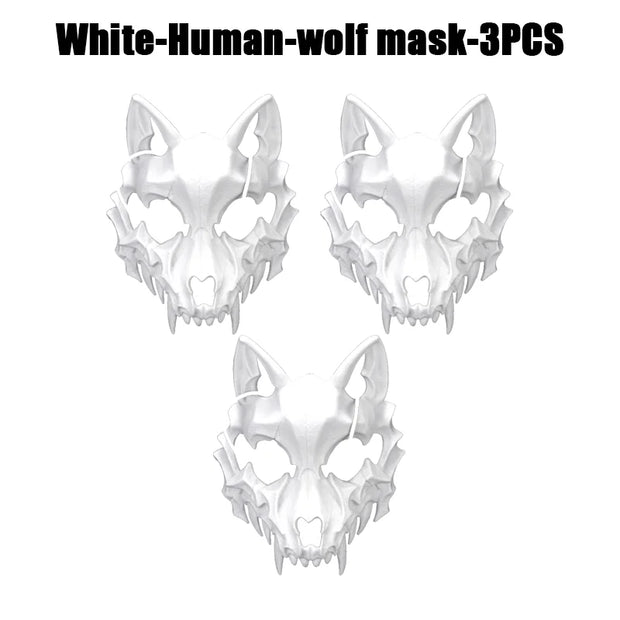 Halloween Skull Party Mask Anime Dragon God Skeleton Half Face Masks Bone Skull Animals Mask Cosplay Dance Prom Costume Props