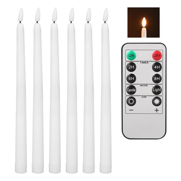 Flameless LED Taper Candles with Remote Flickering Electronic Candle Ivory/White Tea Lighting for Christmas Halloween Home Decor