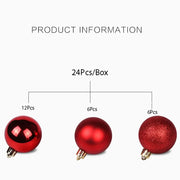 New 3/4/6/8cm Christmas Ball Ornaments Set Painted Plastics Christmas Tree Pendant Decoration Christmas Decoration Accessories