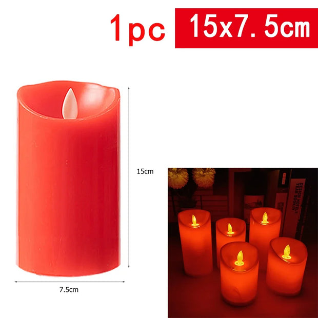 Red Flameless Shake Led Candles Light Swing light Led Battery Power Candles Lamp Electronic Led Lamp Halloween Home Decor