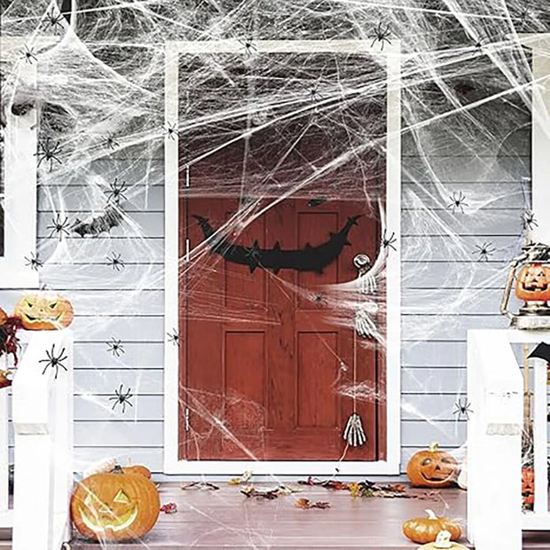 20/40g Halloween Spider Webs Spider Decor Halloween Home Party Scream Festa Black Spider Web Outdoor Propm Haunted Decoration