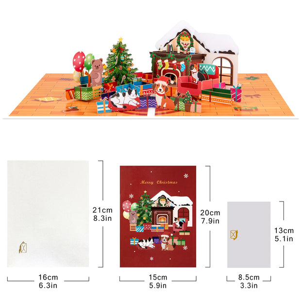 Pop Up Christmas Card, 3D Holidays Greeting Cards, New Year Card