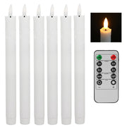 Flameless LED Taper Candles with Remote Flickering Electronic Candle Ivory/White Tea Lighting for Christmas Halloween Home Decor