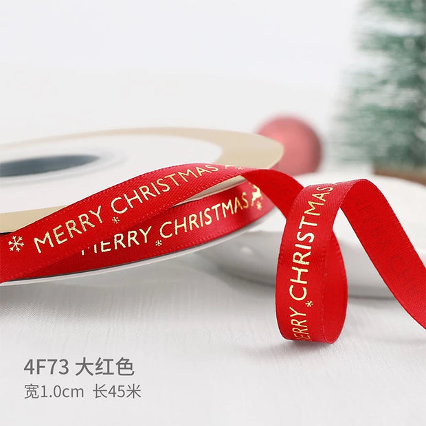 5Yards Christmas Ribbon Printed Christmas Polyester Ribbon For Handmade Design Christma Decoration DIY Cake Bouquet Gift Packing
