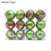 12pcs Christmas Ball Ornaments 2.4 Inch Round Plastic Hanging Decorations Glittering Elf Ball Festival Christmas Tree Decoration