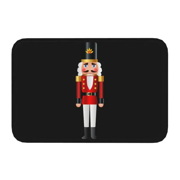 Nutcracker Doll Floor Door Kitchen Bath Mats Anti-Slip Indoor Christmas Soldier Toy Doormat Garage Entrance Rug Carpet Footpad
