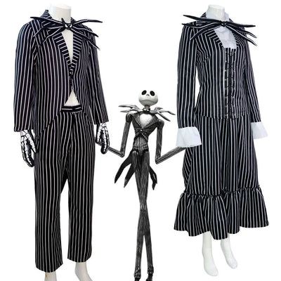 The Nightmare Before Christmas Cosplay Costume Jack Skellington Cosplay Jack Mask Uniform Clothes Suit Halloween Xmas Costumes
