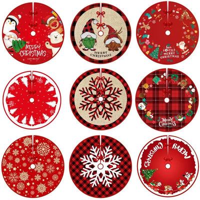 90CM Cartoon Christmas Tree Skirt Crafts Tree Surround Base Set Merry Christmas Decorations for Home Xmas Ornaments Navidad