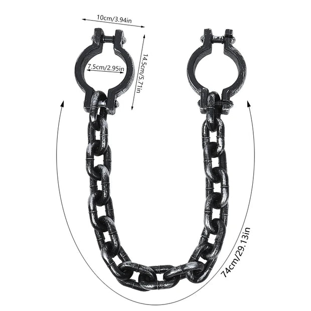 1Set Halloween Fake Chains Haunted House Horror Props Home Decoration Prisoner Costume Cosplay Accessories Plastic Link Chains