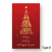 50PCS Xmas Tree Deer Package Insert Santa Claus Snowman Greeting Postcard Merry Christmas Card Happy New Year Message Note Cards